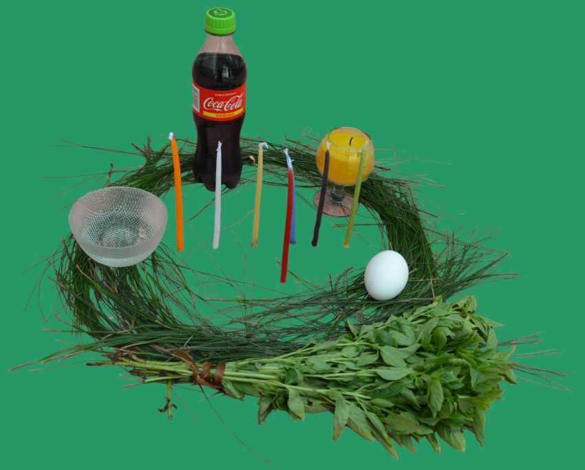 Elements used in ceremonies in San Juan Chamula's unusual Catholic church.