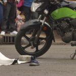 After fatal motorcycle accident, CDMX threatens action against ride-hailing apps motorcycle wheel at scene of accident