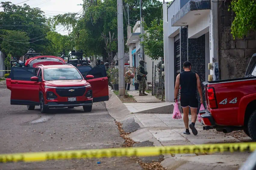 cordoned-off street in Culiacán