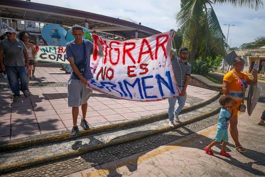 migrant caravan Tapachula August 2025