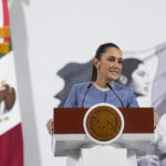 president SHeinbaum at podium