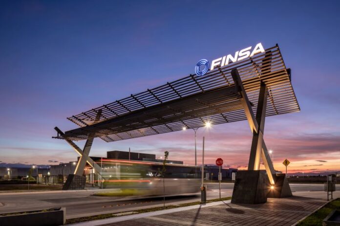 Finsa sign at sunset