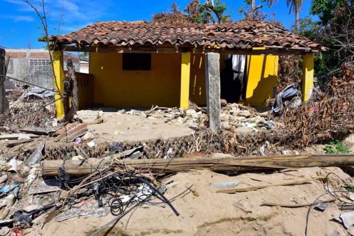 A house destroyed by Hurricane John in Guerrero