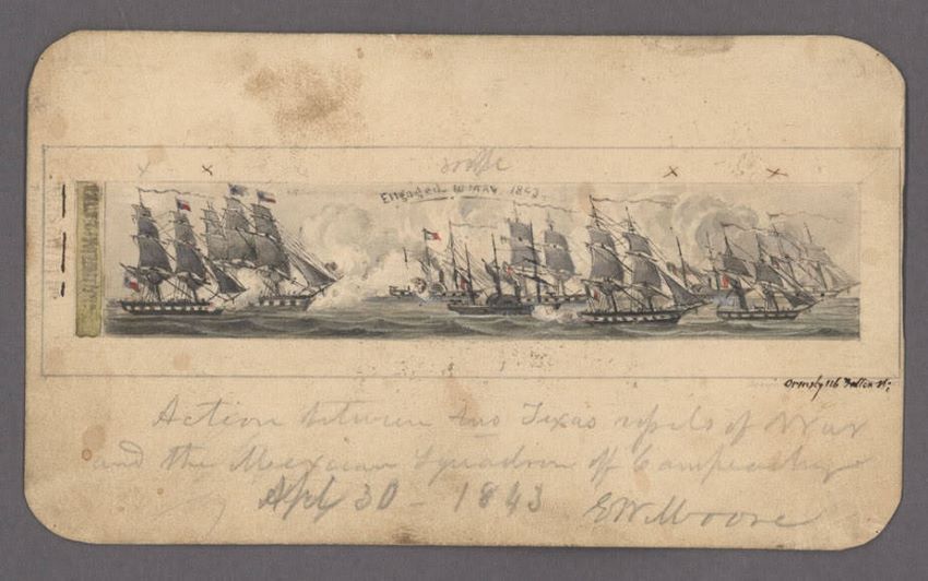 An image of the Naval battle of Campeche