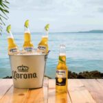 Bottles of Corona on the seafront