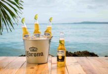 Bottles of Corona on the seafront