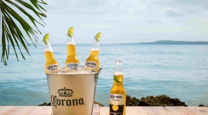 Bottles of Corona on the seafront
