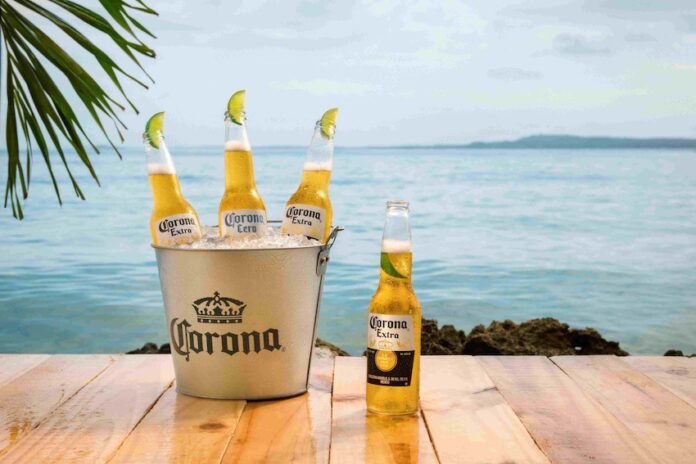 Bottles of Corona on the seafront