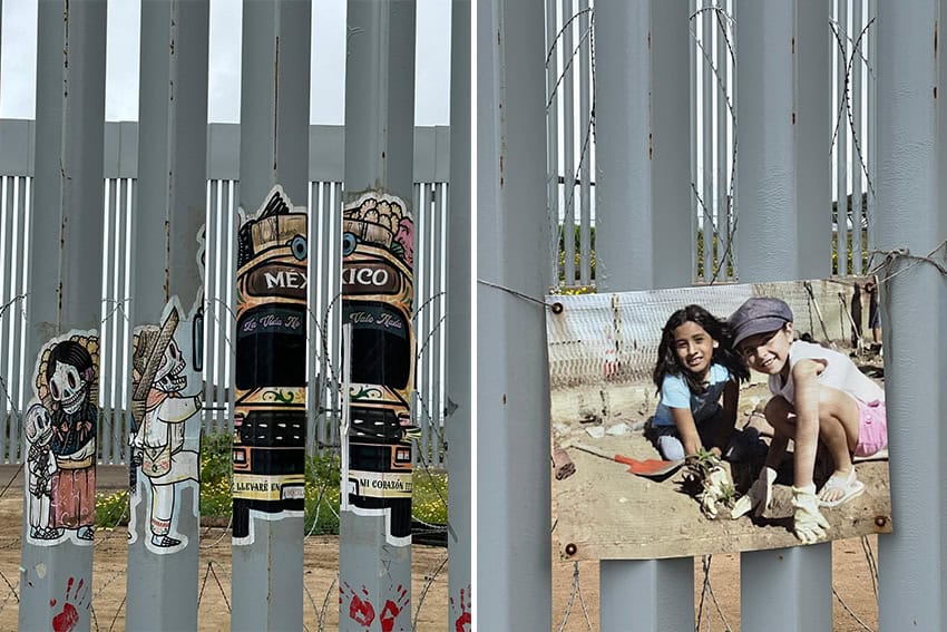 Border friendship garden along the Mexico border wall