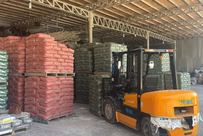 bricks in a warehouse