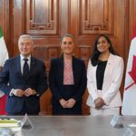 President Sheinbaum with Canada’s Foreign Affairs Minister Anita Anand and Finance and Revenue Minister François-Philippe Champagne