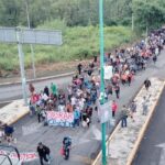 Migrants from Cuba, Haiti, Venezuela, Colombia, Peru and African and Central American countries departed Tapachula on foot early Wednesday