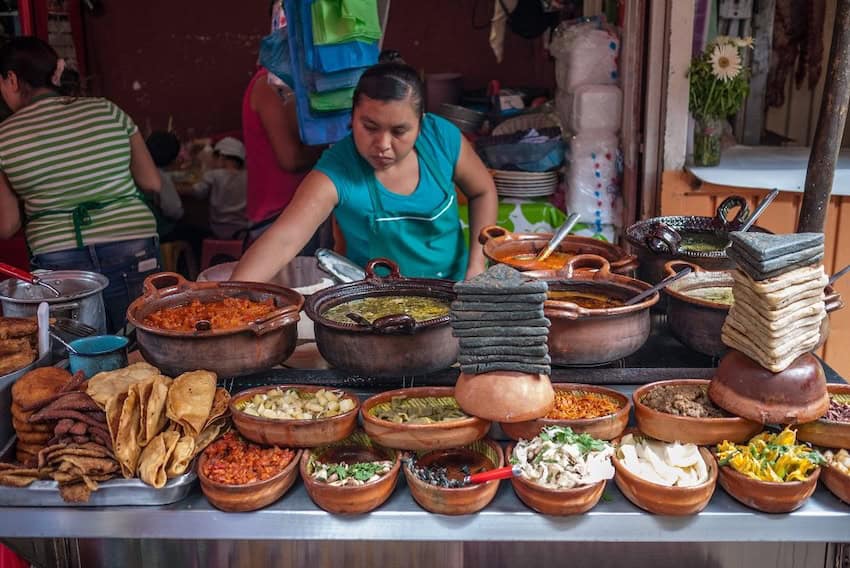 A woman at a stall in Tepoztlan market
