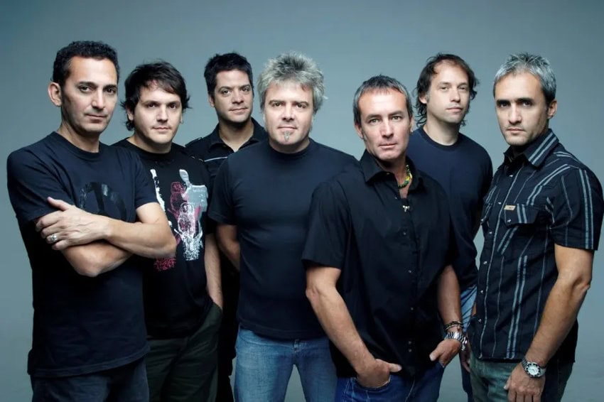 Argentine reggae and ska band Los Pericos pose for a group photo