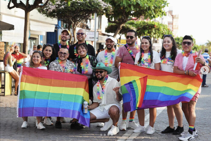 A group of LGBTQ rights suppoerts in the streets of Puerto Vallarta