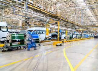 In Nuevo León, companies are skipping investment announcements to avoid US scrutiny Chassis and machinery inside a car factory
