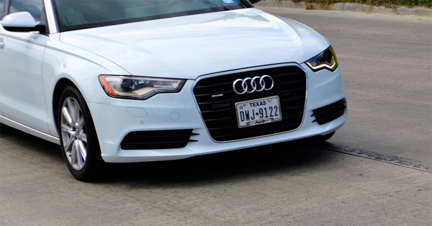 An Audi sedan with Texas plates