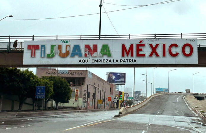 A welcome sign to Tijuana, Mexico